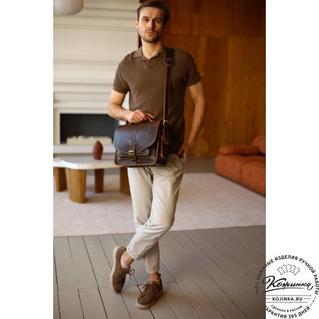 Кожаная  сумка "Леонардо" (рыжая)